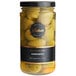 A jar of Belosa habanero pepper stuffed green olives with a yellow label.
