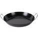 An American Metalcraft wrought iron paella pan with handles.