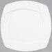 A CAC Garden State bone white square porcelain plate with a wavy design on the edge.