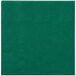 A Hoffmaster hunter green paper napkin with a square border.