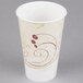 A Solo Symphony paper cold cup with a swirl design on it.