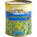 A case of 6 Allens green lima beans in a #10 can with a blue label.