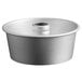 An American Metalcraft anodized aluminum round silver pan with a hole.