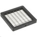 A black square Vollrath Redco InstaCut T-Pack with silver metal grids.
