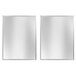 A pair of stainless steel rectangular side panels with silver borders on a white background.