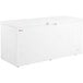 A white Galaxy commercial chest freezer with a handle.