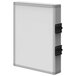 A white rectangular Luxor whiteboard with black metal clips.