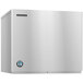 A silver rectangular stainless steel Hoshizaki water cooled ice machine with a blue logo.