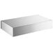 A white rectangular stainless steel box with metal rivets.
