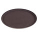 A round brown Thunder Group fiberglass non-skid serving tray.