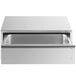An Avantco stainless steel bun warmer on a counter with a rectangular stainless steel drawer and lid.
