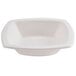 A white Bare by Solo square compostable sugarcane bowl with a white background.