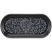 A black Fiesta bread tray with a skull and vine design on it.