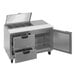A Beverage-Air stainless steel 2 drawer sandwich prep table.