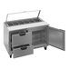 A Beverage-Air stainless steel refrigerated counter with two open drawers.