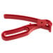 An American Metalcraft red nylon pizza pan gripper with a red plastic handle.