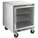 A Beverage-Air stainless steel undercounter freezer with glass doors.