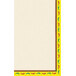 A white paper with a yellow and green border and red accents with a Mariachi design.