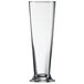 An Arcoroc Linz footed pilsner glass with a clear base on a white background.