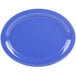 A peacock blue oval melamine platter.
