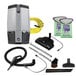 A ProTeam ProVac FS6 backpack vacuum with accessories.