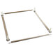A square metal frame with two metal rods and two metal handles.