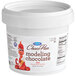 A white plastic tub of Satin Ice ChocoPan red modeling chocolate.