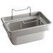 A stainless steel Cooking Performance Group oil tank container with handles.