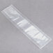 A clear plastic bag with a white rectangular strip.