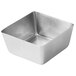 An American Metalcraft stainless steel square bowl with a satin finish.