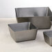 Three American Metalcraft stainless steel square bowls.