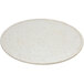 A white round melamine display board with a speckled surface.