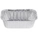 A D&W aluminum foil bread loaf pan with a silver lid.