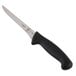 A Mercer Culinary Millennia 6" Stiff Boning Knife with a black handle.