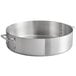 A silver aluminum Choice brazier pan with handles.