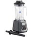 An AvaMix commercial blender with a black handle and black container.