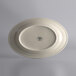 A white Libbey stoneware oval platter with a round edge.