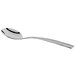 A close-up of a Libbey Salem stainless steel bouillon spoon with a silver handle.