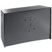 A black rectangular metal box with holes in it.
