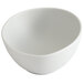A light gray irregular round melamine bowl.