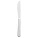 A Libbey Windsor Grandeur stainless steel dinner knife with a silver handle.