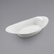 A white oval shaped bowl.