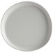 A light gray Riverstone melamine plate with an irregular white border.
