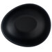 A dark gray irregular round matte melamine bowl.