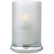 A clear glass Sterno Frost Votive Candle Holder.