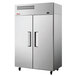 A stainless steel Turbo Air E-Line 2 door reach-in refrigerator.