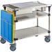 A Metro Prepmate MultiStation with stainless steel shelving and trays.
