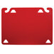 A red plastic San Jamar QuadGrip cutting board.