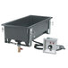 A black rectangular Vollrath drop-in hot food well with a black cord.