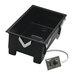 A black rectangular Vollrath drop-in hot food well with a wire.